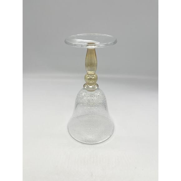 Pottery Barn PBY6 Water Goblet Amber Stem Bubble Glass Seeded 7.25” - Picture 3 of 5